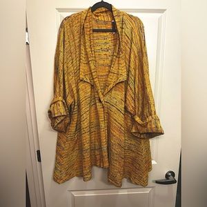 Yasuko Kurisaka yellow embroidered drapey top